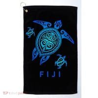 Fiji Sea Blue Tribal Turtle Golf Towel thumb 0