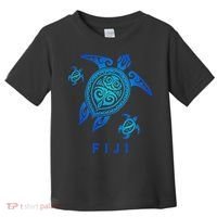 Fiji Sea Blue Tribal Turtle Toddler T-Shirt thumb 0