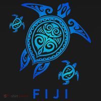 Fiji Sea Blue Tribal Turtle Women's T-Shirt thumb 6