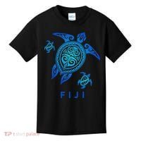 Fiji Sea Blue Tribal Turtle Kids T-Shirt thumb 0