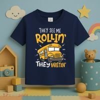 Funny School Bus Driver They See Me Rollin They Waitin Toddler T-Shirt thumb 3