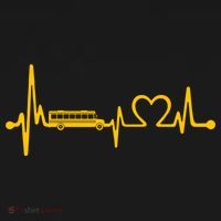 Funny School Bus Driver Gift Love School Bus Heartbeat Gift Women's Hoodie thumb 2