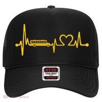 Funny School Bus Driver Gift Love School Bus Heartbeat Gift Hat thumb 0