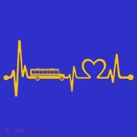 Funny School Bus Driver Gift Love School Bus Heartbeat Gift Apron thumb 3