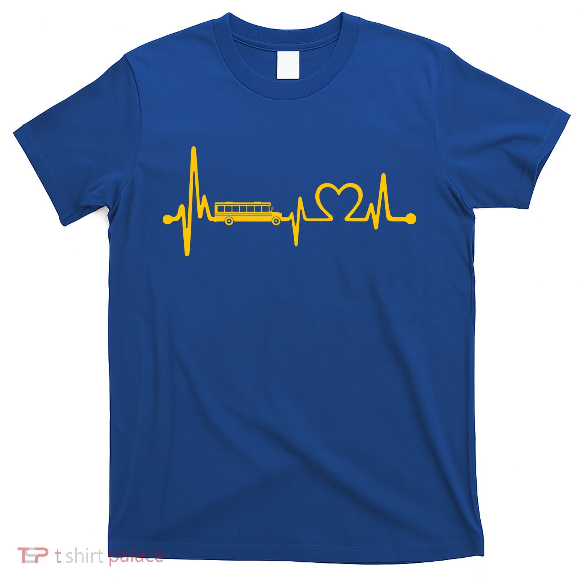 Funny School Bus Driver Gift Love School Bus Heartbeat Gift T-Shirt