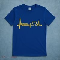 Funny School Bus Driver Gift Love School Bus Heartbeat Gift T-Shirt thumb 5