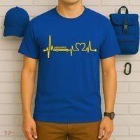 Funny School Bus Driver Gift Love School Bus Heartbeat Gift T-Shirt thumb 6