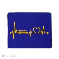 Funny School Bus Driver Gift Love School Bus Heartbeat Gift Mousepad thumb 0