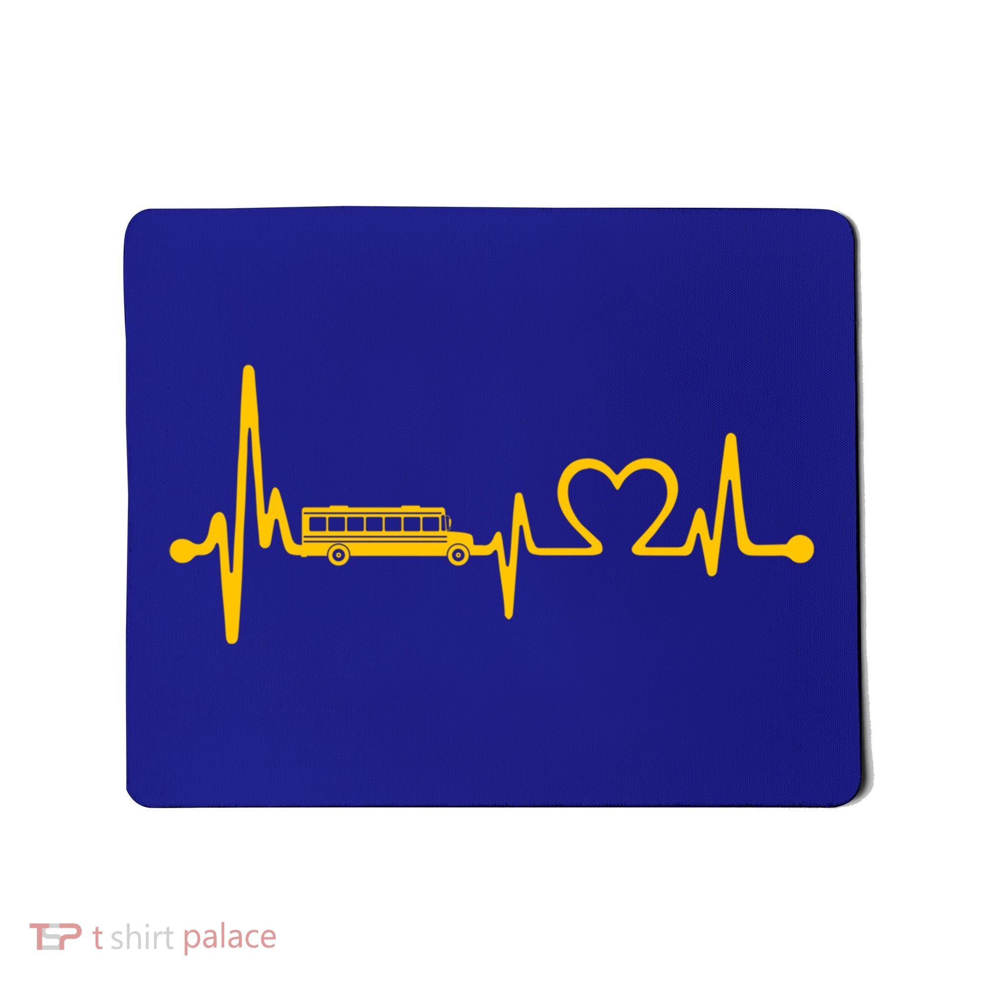 Funny School Bus Driver Gift Love School Bus Heartbeat Gift Mousepad