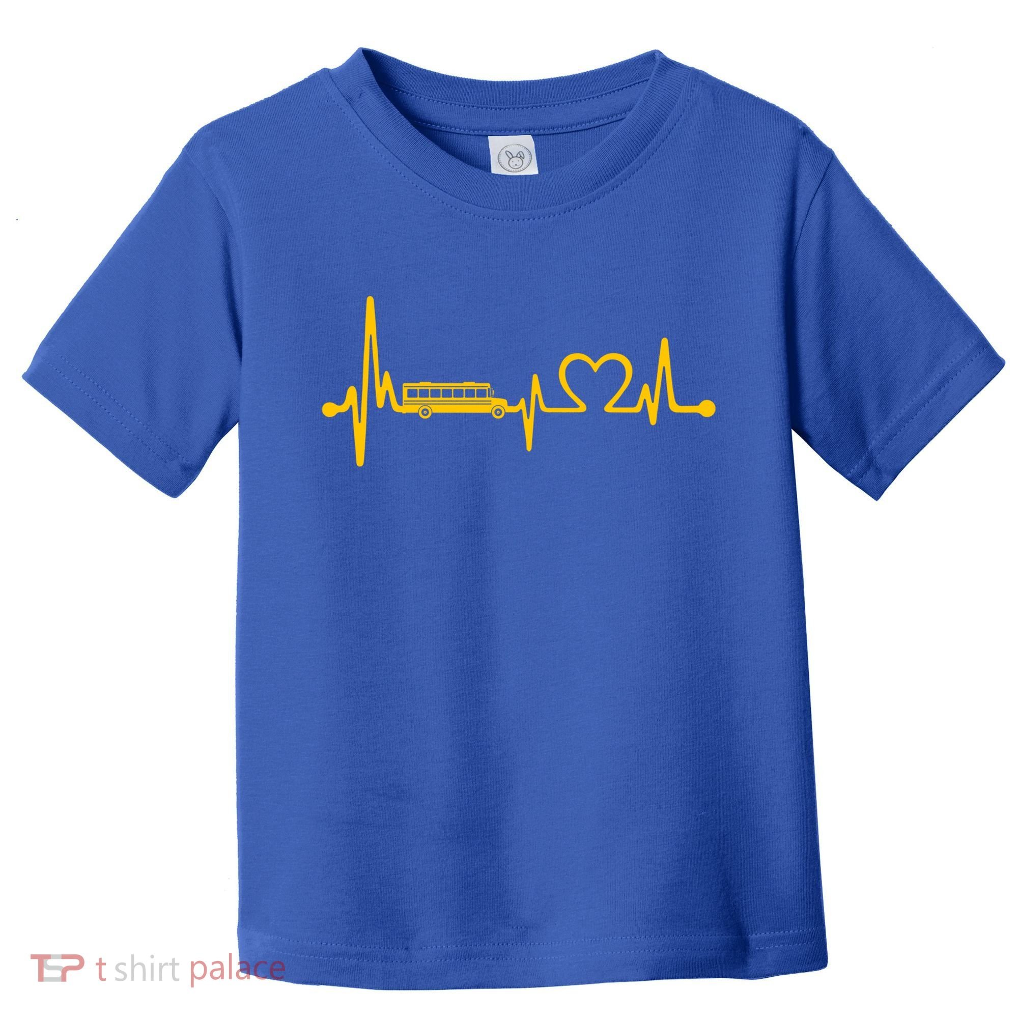 Funny School Bus Driver Gift Love School Bus Heartbeat Gift Toddler T-Shirt