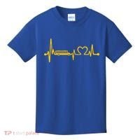 Funny School Bus Driver Gift Love School Bus Heartbeat Gift Kids T-Shirt thumb 0