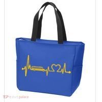 Funny School Bus Driver Gift Love School Bus Heartbeat Gift Tote Bag thumb 3