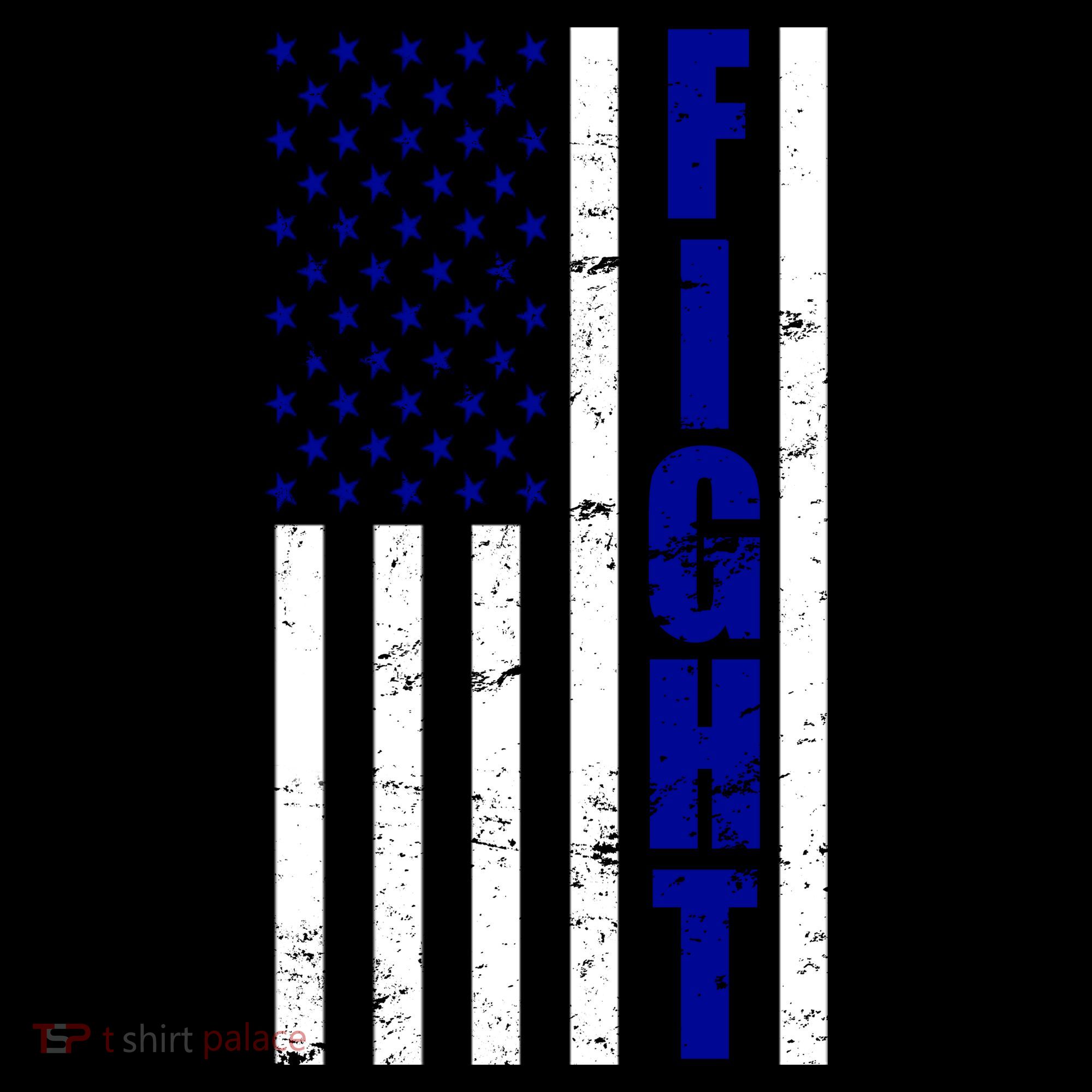Fight Support Blue American Flag Tote Bag
