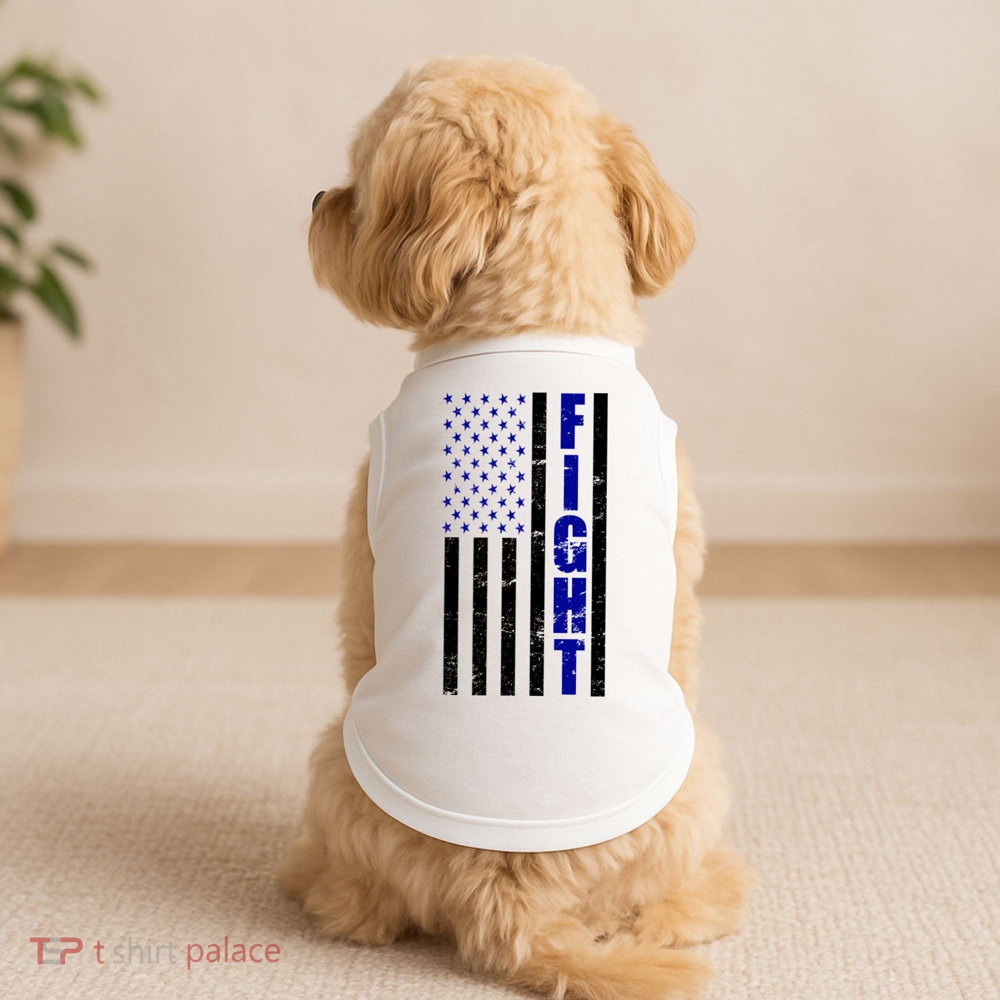 Fight Support Blue American Flag Doggie Tank