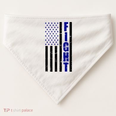 Fight Support Blue American Flag USA-Made Doggie Bandana