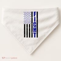 Fight Support Blue American Flag USA-Made Doggie Bandana thumb 0