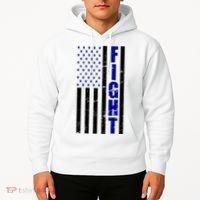 Fight Support Blue American Flag Hoodie thumb 2