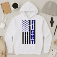 Fight Support Blue American Flag Hoodie thumb 3