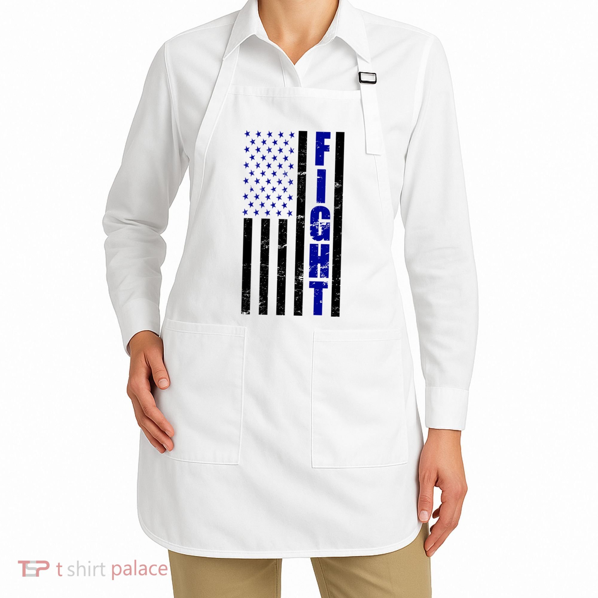 Fight Support Blue American Flag Apron