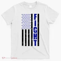 Fight Support Blue American Flag T-Shirt thumb 0