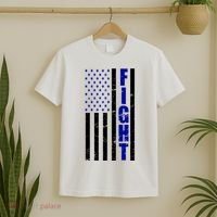Fight Support Blue American Flag T-Shirt thumb 2