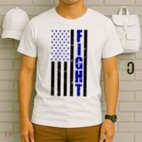 Fight Support Blue American Flag T-Shirt thumb 6