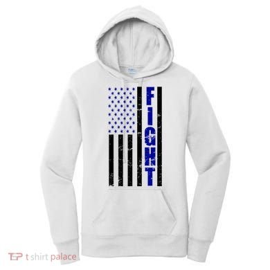 Fight Support Blue American Flag Women's Hoodie