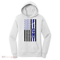 Fight Support Blue American Flag Women's Hoodie thumb 0