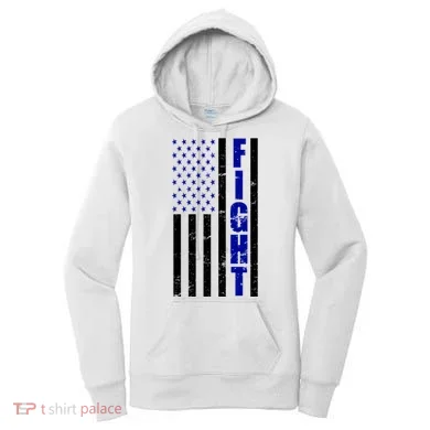 Fight Support Blue American Flag Women's Hoodie