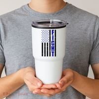 Fight Support Blue American Flag Tumbler thumb 2