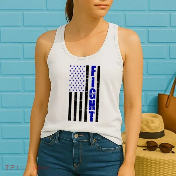Fight Support Blue American Flag Women's Tank Top
