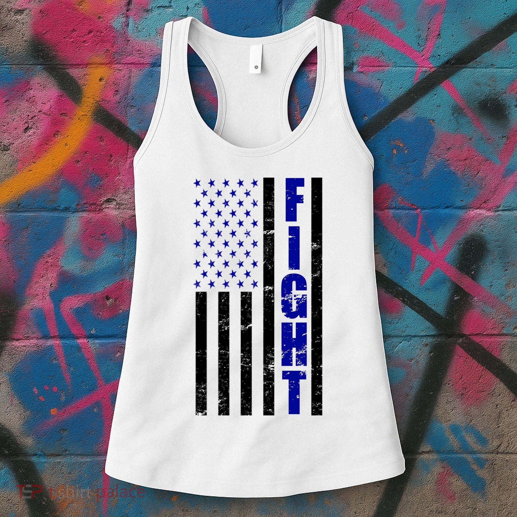 Fight Support Blue American Flag Women's Tank Top