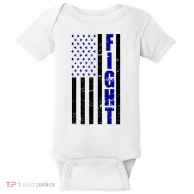 Fight Support Blue American Flag Baby Bodysuit