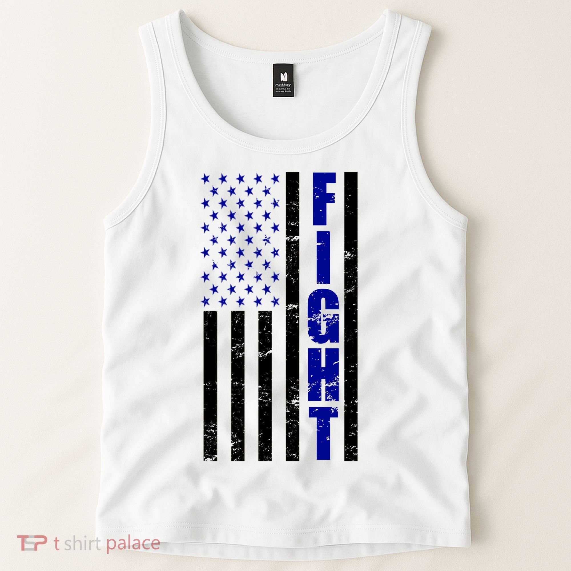 Fight Support Blue American Flag Tank Top
