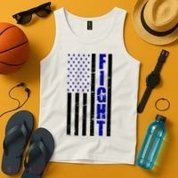 Fight Support Blue American Flag Tank Top thumb 4