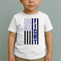 Fight Support Blue American Flag Toddler T-Shirt thumb 2
