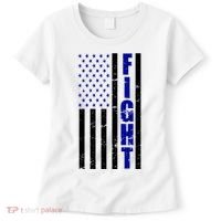Fight Support Blue American Flag Women's T-Shirt thumb 0