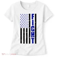 Fight Support Blue American Flag Women's T-Shirt thumb 0