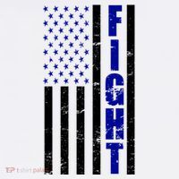 Fight Support Blue American Flag Women's T-Shirt thumb 6