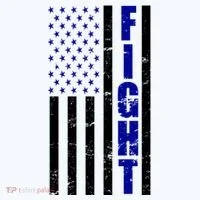 Fight Support Blue American Flag Women's T-Shirt thumb 6