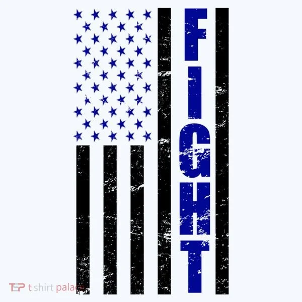 Fight Support Blue American Flag Women's T-Shirt