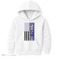 Fight Support Blue American Flag Kids Hoodie thumb 0