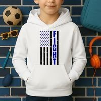 Fight Support Blue American Flag Kids Hoodie thumb 2