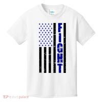 Fight Support Blue American Flag Kids T-Shirt thumb 0