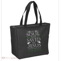 Funny Saved By Jesus And A Liver Donor Liver Transplant Tote Bag thumb 2