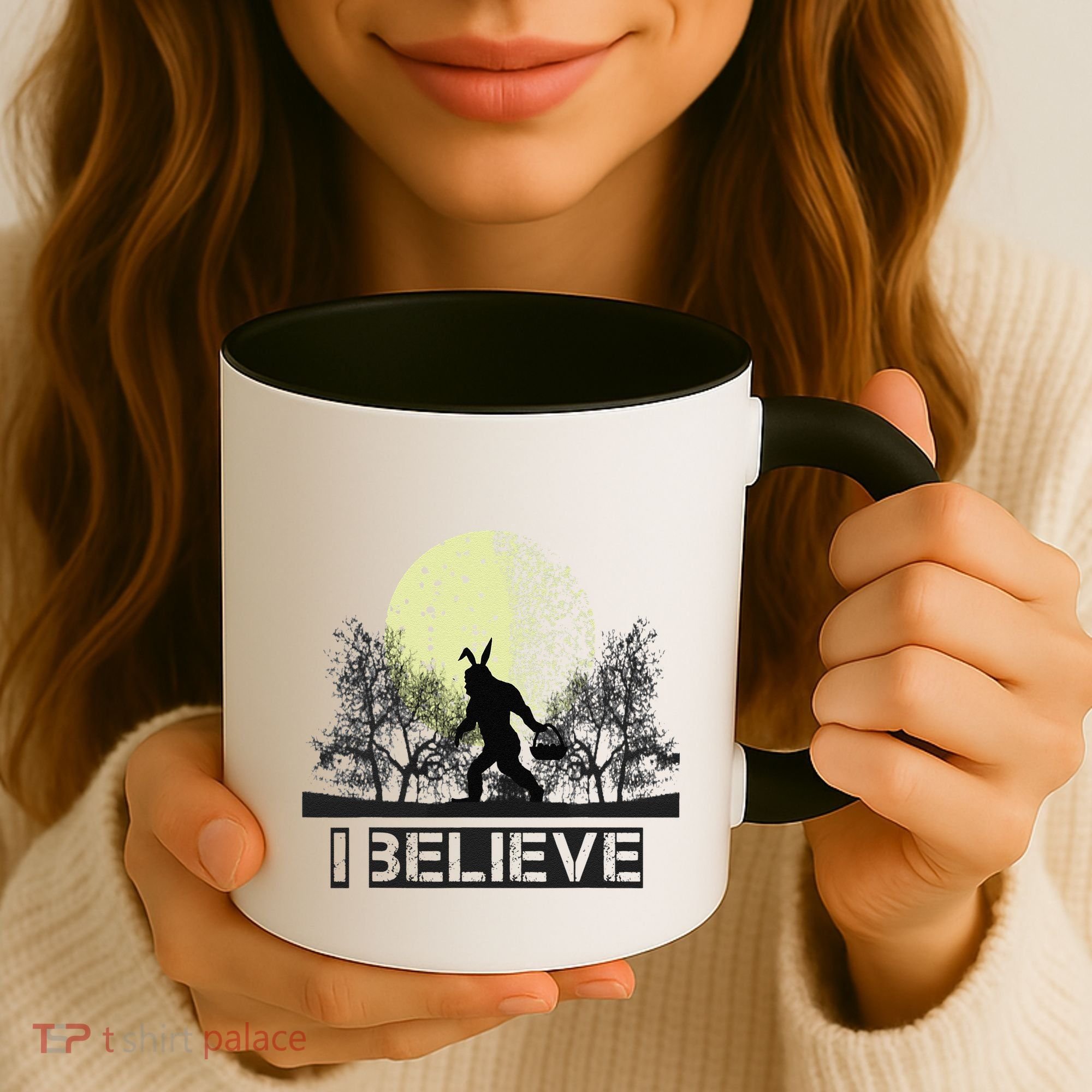 Funny Sasquatch Bigfoot Easter Bunny Ears Cryptid Monster Coffee Mug