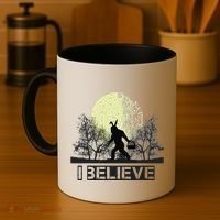 Funny Sasquatch Bigfoot Easter Bunny Ears Cryptid Monster Coffee Mug thumb 4