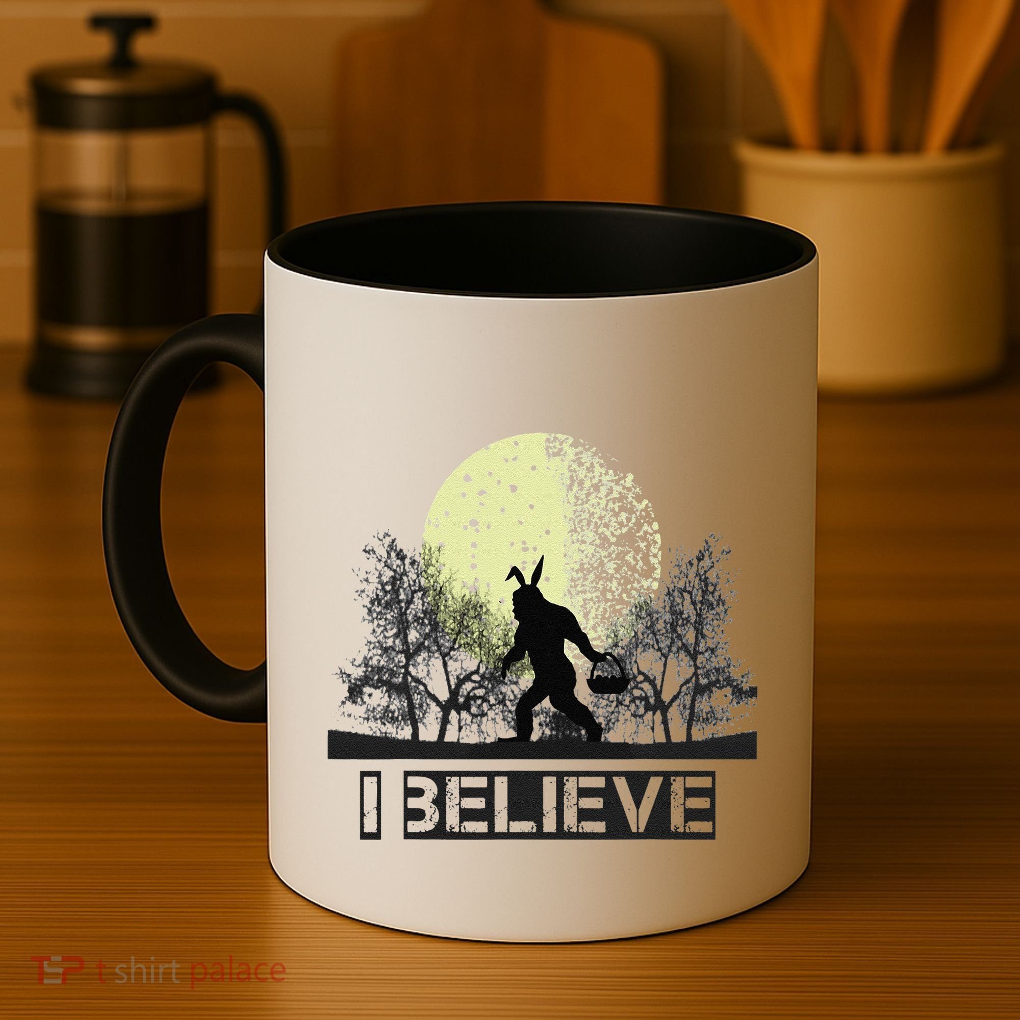 Funny Sasquatch Bigfoot Easter Bunny Ears Cryptid Monster Coffee Mug
