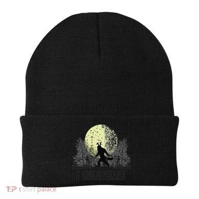 Funny Sasquatch Bigfoot Easter Bunny Ears Cryptid Monster Beanie