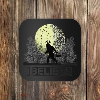 Funny Sasquatch Bigfoot Easter Bunny Ears Cryptid Monster Coaster